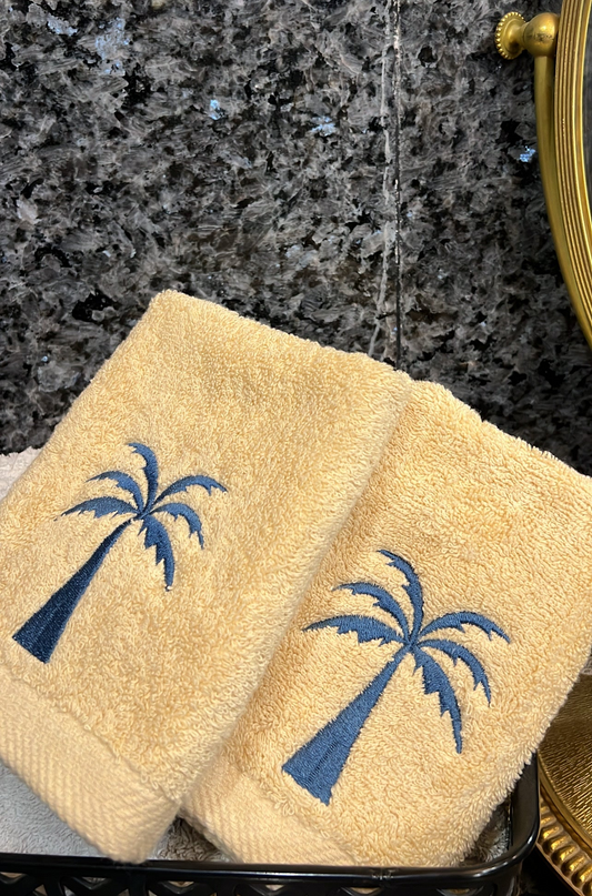 Blue Palm Set - Beige