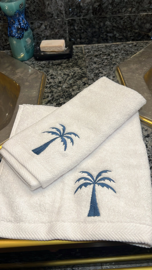 Blue Palm Set - large White