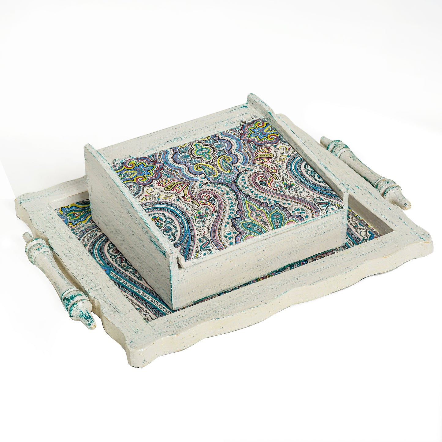 Tray & tea box - mahindi