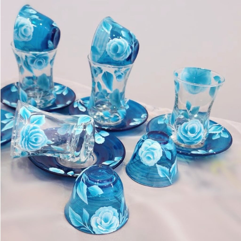 Aqua roses tea & coffee set