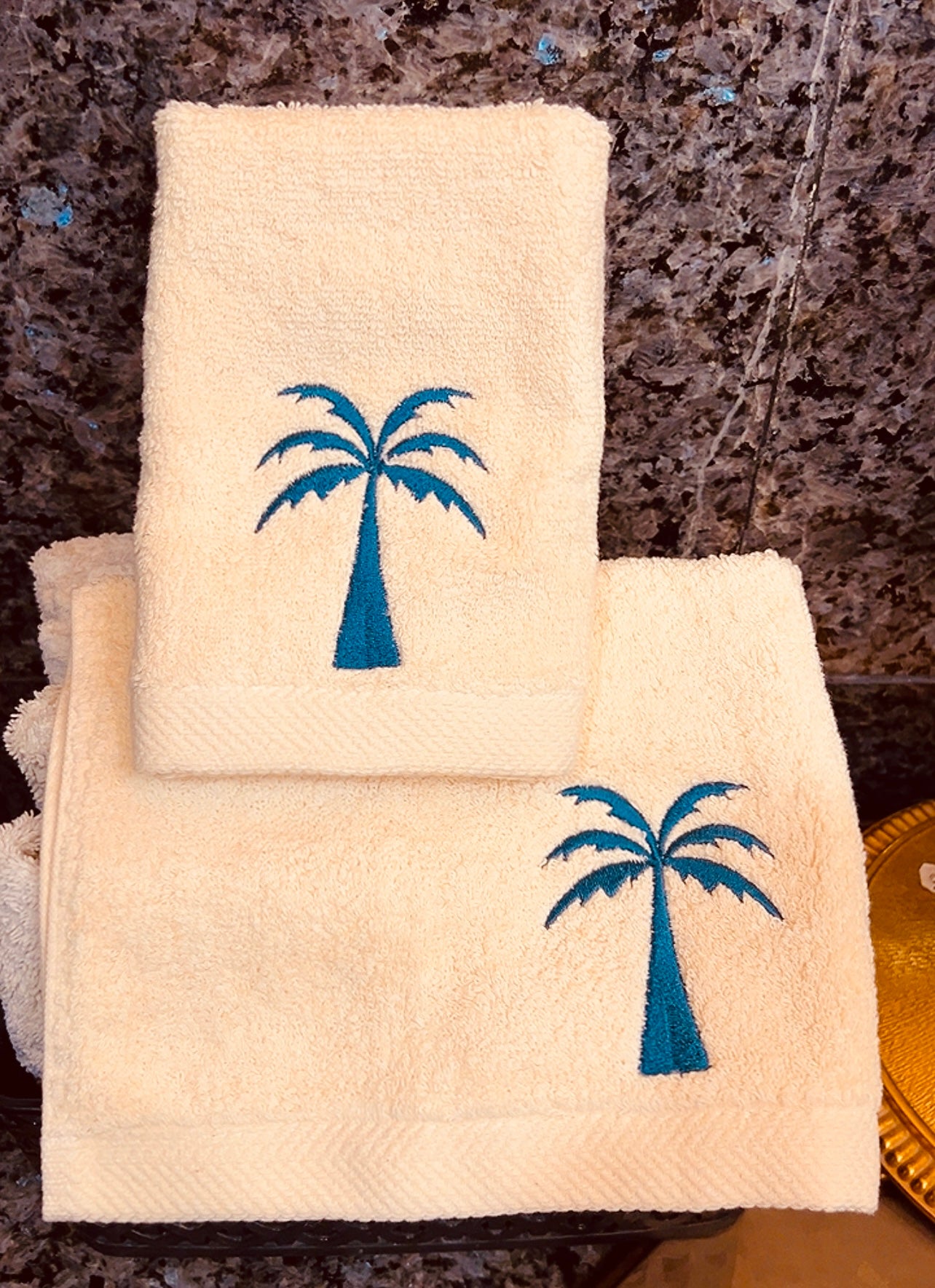 Blue Palm Set - Off White