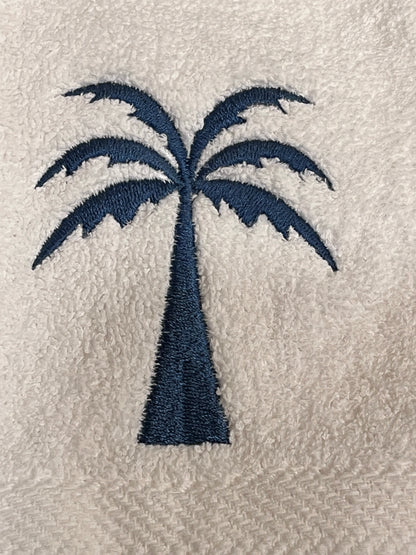 Blue Palm Set - White