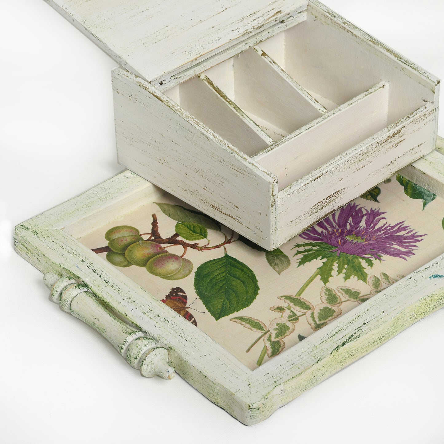 Tray & tea box - blooming fruit