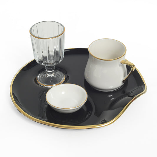 Round elegant coffee set.