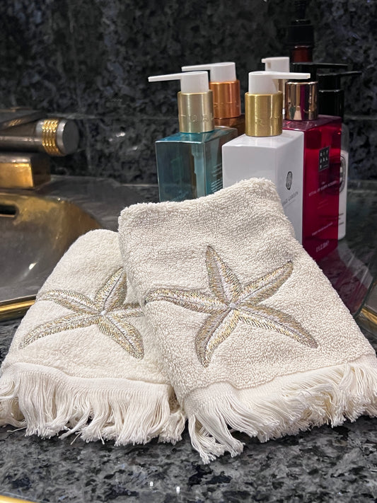 Starfish Towel Set - off white