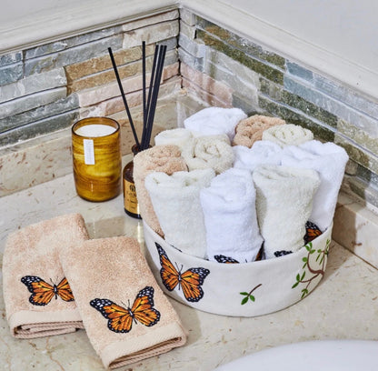 Butterfly Towel Set -White