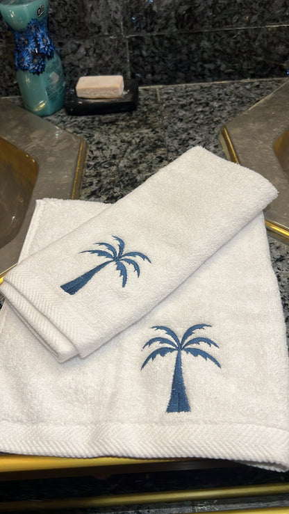 Blue Palm Set - large White