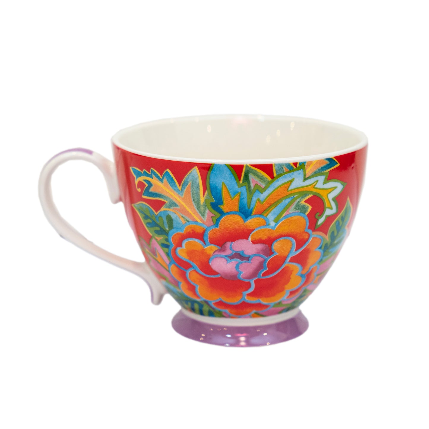 Red floral mug - ZwarahHome