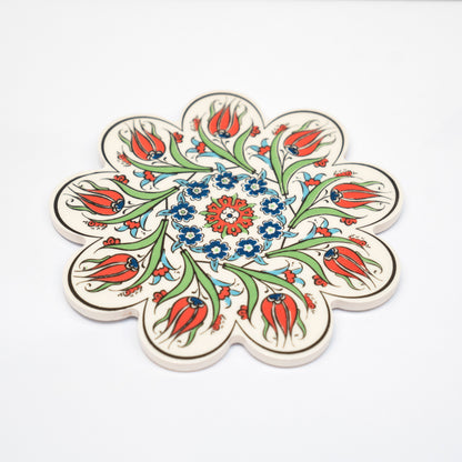 Red tulip coaster - ZwarahHome